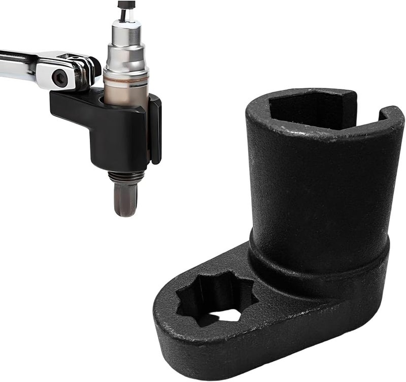 ZNDAW Offset Oxygen Sensor Socket, 3/8-Inch Drive by 7/8-Inch 22 mm O2 Sensor Removal Tool, Offset 6-Point Oxygen Sensor Socket Wrench for Most Cars (1/2) - Image 1